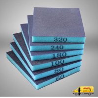 6x Schleifpad 60-320 doppelseitiger nass trocken Schleifschwamm Pad 118x98 Polierpad