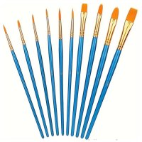 10 Pinsel Set Pinselset  fein Pinsel Acryl Aquarell Modellbau TableTop Makeup