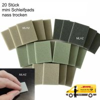 20 Mini Schleifpad Pad 40x30x5mm 300-1500 nass trocken je...
