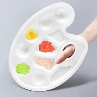 Kunstmalpaletten aus Kunststoff, ovale...