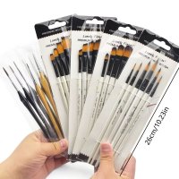 45-teiliges Künstlerpinsel-Set mit feinen Details – hochwertige Holzgriffe und Nylonborsten, verschiedene Formen, Pinselspitzen zum Malen