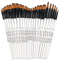 45-teiliges Künstlerpinsel-Set mit feinen Details – hochwertige Holzgriffe und Nylonborsten, verschiedene Formen, Pinselspitzen zum Malen