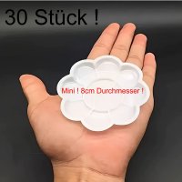 30 Stück Mini Kunstmalpaletten aus Kunststoff, rund...