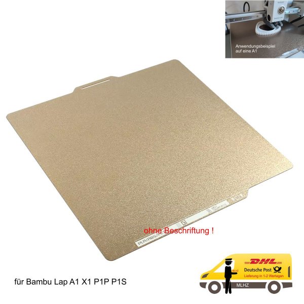 PEI Druckplatte für Bambu Lap A1 X1 P1P P1S beidseitig 257*257mm PLA ABS PETG o.B.