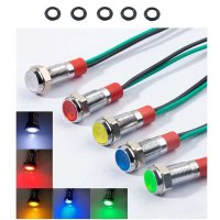 5 Stück 6/8 mm LED-Set 12V - 24V rot grün blau...