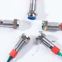 5 Stück 6/8 mm LED-Set 12V - 24V rot grün blau gelb weiß Signalleuchten