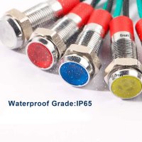 5 Stück 6/8 mm LED-Set 12V - 24V rot grün blau gelb weiß Signalleuchten