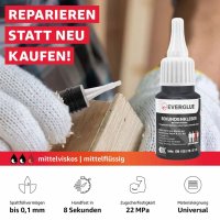 Everglue Sekundenkleber Cyanacrylat mittelviskos 20g...