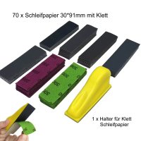 Mini-Schleifpapier-Set mit Klettverschluss-Schleifblock...