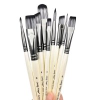 10 teiliges Künstler-Pinsel-Set verschiedene Nylonhaarspitzen Malset für Acryl-Aquarell