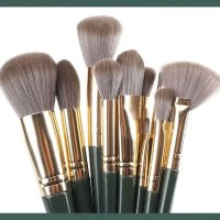 Drybrush Pinsel Set 14 Stück ca. 25mm Ø bis 4mm Ø 160mm Stiel Make-UP