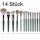 Drybrush Pinsel Set 14 Stück ca. 25mm Ø bis 4mm Ø 160mm Stiel Make-UP