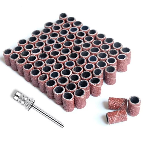 50 Stück Schleifkappen 120er Körnung  8mm ⌀ + 1 Halter 2,2mm ⌀ zum nachbearbeiten