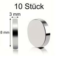 10 Stück Superstarke Magnete Scheibenmagnete 8...