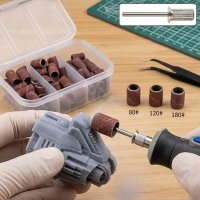 75 Stück Schleifkappen braun 80/120/180er Körnung  8mm⌀+1 Halter 2,2mm⌀ zum nachbearbeiten