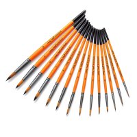 Profi Künstlerpinsel Set 14Teile – Rundpinsel für Acryl, Aquarell & Ölmalerei