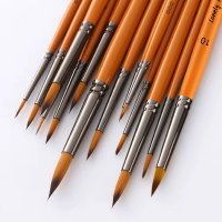 Profi Künstlerpinsel Set 14Teile – Rundpinsel für Acryl, Aquarell & Ölmalerei