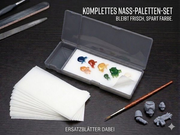 Nasspaletten-Set für Miniaturen Aufbewahrungsbox Farbmodellierung Malzubehör
