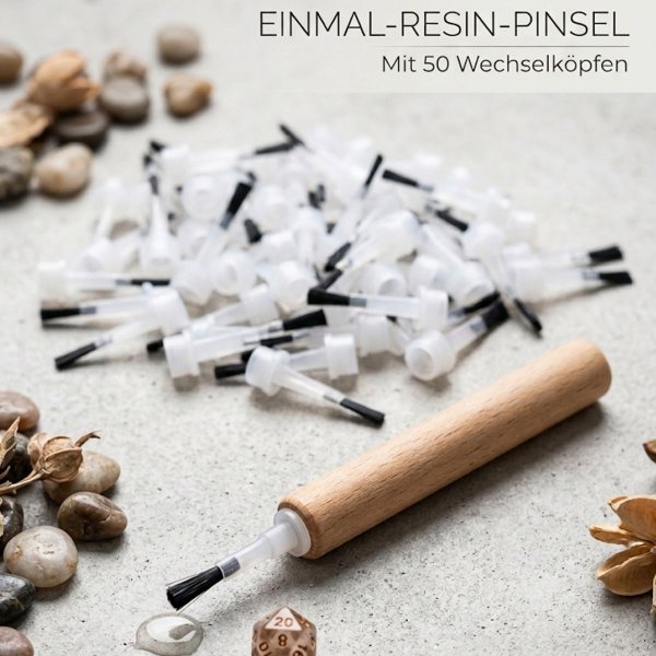 Opferpinsel Einmal-Resin Kleber Pinsel Set Griff + 50 Köpfe